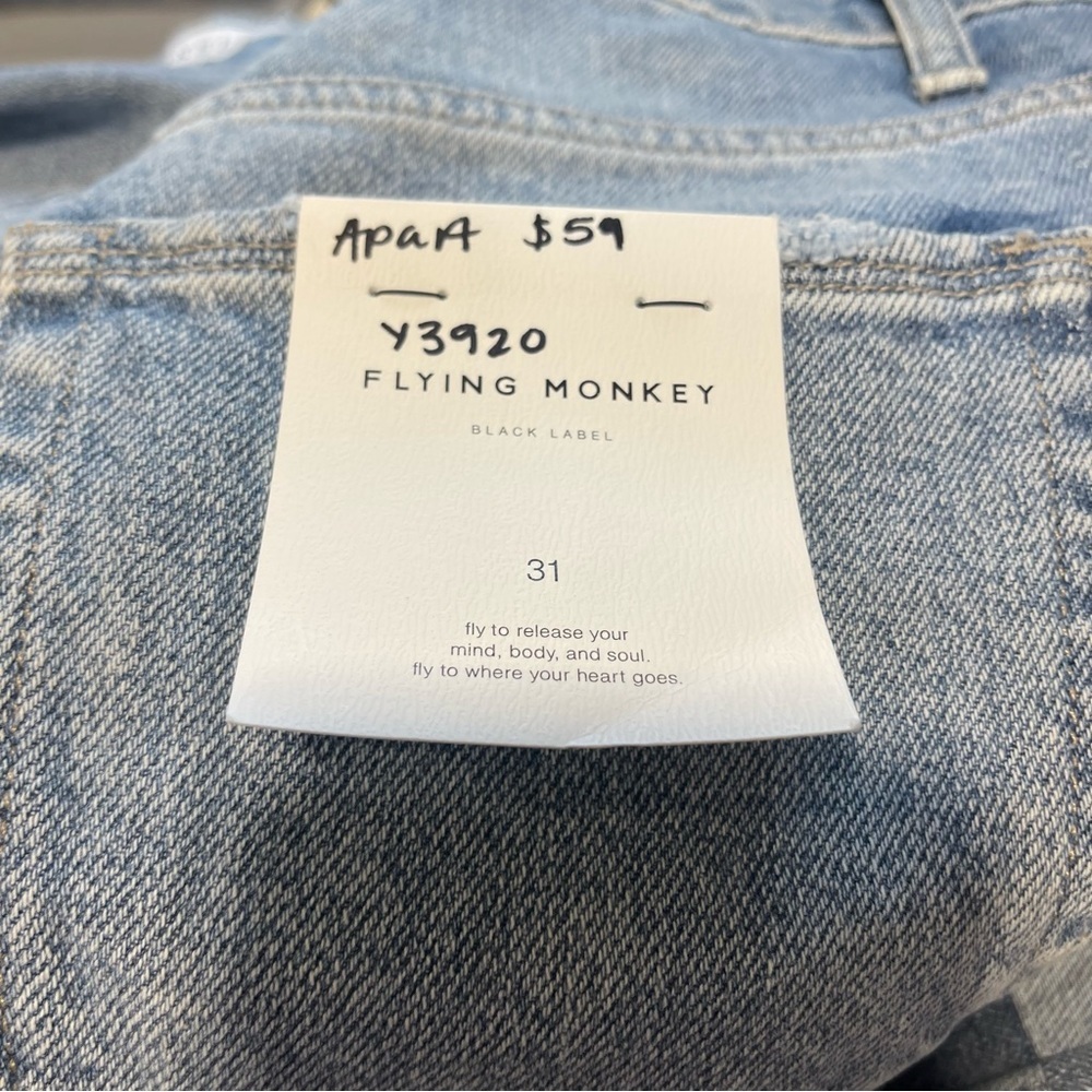 Light Blue Distressed High-Rise Straight Jeans - Flying Monkey - Picture 4 of 9